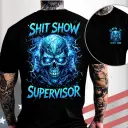Gen X Custom Birth Year Skull Shirt – Shit Show Supervisor Graphic Tee