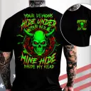 Gen X Custom Birth Year Skull Shirt – Your Demons Hide Under Your Bed Mine Hide Inside My Head