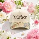 Funny Floral Brim Mom Quote Cap