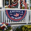 America 250th Birthday Semicircular Flag