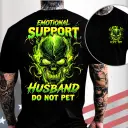 Gen X Emotional Support Husband Skull T-Shirt