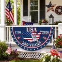 USA 250 Years 1776-2026 Patriotic Semicircular Flag