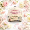 Funny Floral Brim Voluptuous Vocabulary Cap