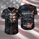 America 250 George Washington Baseball Jersey Black