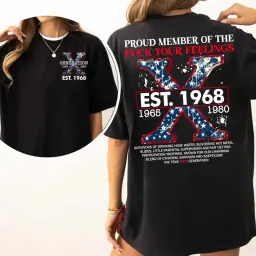 Proud Gen X Member Customize Year Shirt New Version Raised on Hose Water and Neglect Shirt Generation X T Shirt Cotton Top thumbnail 1