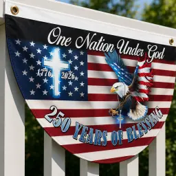 One Nation Under God 250 Years of Blessing Semicircular Flag thumbnail 5