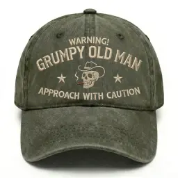 Grumpy Old Man Approach With Caution Washed Hat thumbnail 3