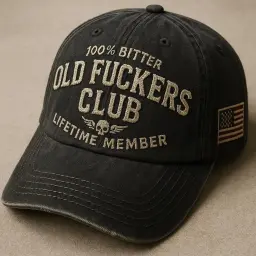100% Bitter Old F*ckers Club Life Time Member Cap thumbnail 2