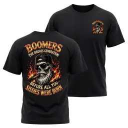 Custom Year Boomers Badass Generation T-Shirt thumbnail 3