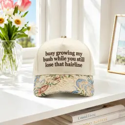 Busy Growing My Bush Funny Floral Cap thumbnail 1