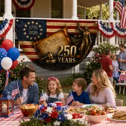 1776-2026 We The People 250 Years Bunting Semicircular Flag thumbnail 4