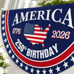 America 1776-2026 250th Birthday Semicircular Flag thumbnail 3