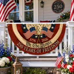 We The People 250 Years of Freedom Semicircular Flag thumbnail 1