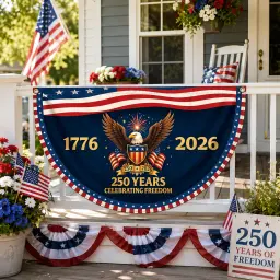 250 Years Celebrating Freedom Semicircular Flag thumbnail 1