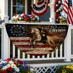 250 Years of Freedom George Washington Semicircular Porch Flag thumbnail 1