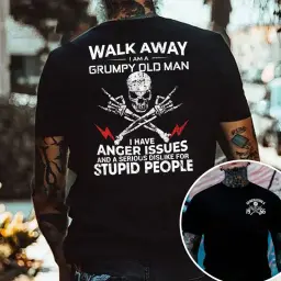 Gen X Custom Birth Year Skull Shirt – Walk Away I'm Grumpy Old Man thumbnail 3