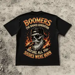 Custom Year Boomers Badass Generation T-Shirt thumbnail 2