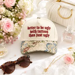Better To Be Ugly With Tattoos Floral Cap thumbnail 1