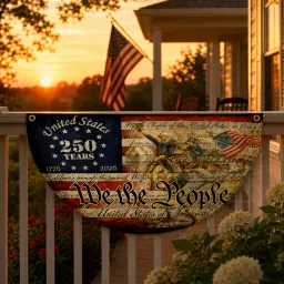We The People 250 Years Vintage American Semicircular Flag thumbnail 4