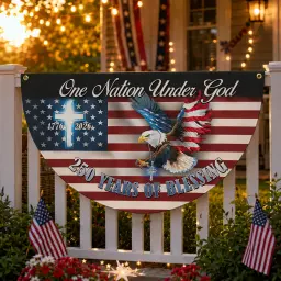 One Nation Under God 250 Years of Blessing Semicircular Flag thumbnail 2