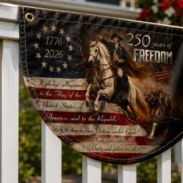 250 Years of Freedom George Washington Semicircular Porch Flag thumbnail 4