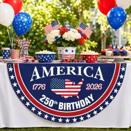America 1776-2026 250th Birthday Semicircular Flag thumbnail 2
