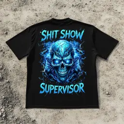 Gen X Custom Birth Year Skull Shirt – Shit Show Supervisor Graphic Tee thumbnail 2