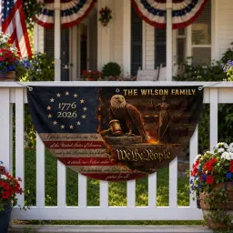 Custom We The People 1776-2026 Semicircular Flag thumbnail 2