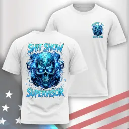 Gen X Custom Birth Year Skull Shirt – Shit Show Supervisor Graphic Tee thumbnail 3