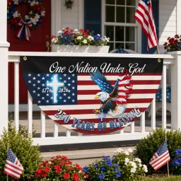 One Nation Under God 250 Years of Blessing Semicircular Flag thumbnail 4