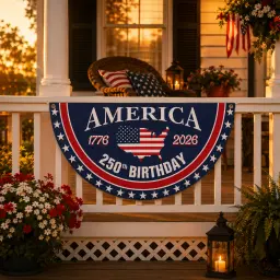 America 250th Birthday Semicircular Flag thumbnail 4