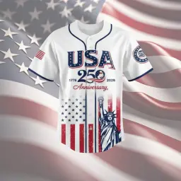 USA 250th Anniversary Baseball Jersey Shirt thumbnail 3