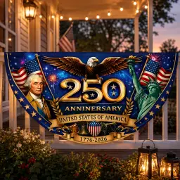 USA 250th Anniversary Semicircular Fence Banner Flag thumbnail 3
