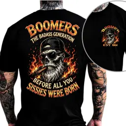 Custom Year Boomers Badass Generation T-Shirt thumbnail 1