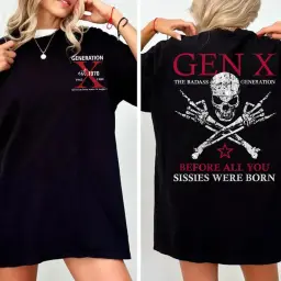 Generation X Custom Year Badass Generation T-shirt, Gen X FAFOT Shirt - 100% Cotton Top Unisex Comfort Womenswear, Custom Year Of Birth Shirt Printed Tshirt thumbnail 1