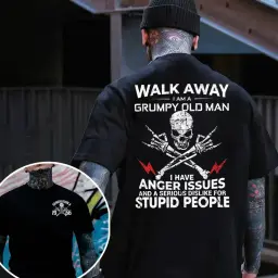 Gen X Custom Birth Year Skull Shirt – Walk Away I'm Grumpy Old Man thumbnail 2