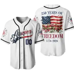 250 Years of Freedom America Baseball Jersey Custom Number thumbnail 2