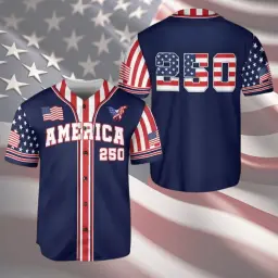 America 250 Patriotic Baseball Jersey Shirt thumbnail 1
