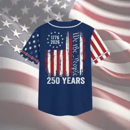 America 250 Years We The People Baseball Jersey Blue thumbnail 2