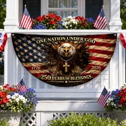 One Nation Under God 250 Years of Blessings Semicircular Flag thumbnail 5