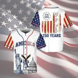 America 250 We The People Baseball Jersey White thumbnail 4