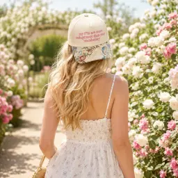 Funny Floral Brim Voluptuous Vocabulary Cap thumbnail 2