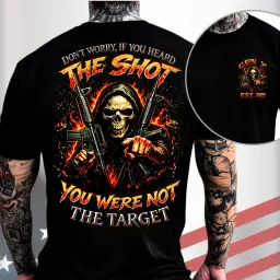 Gen X Custom Birth Year Skull Shirt – The Shot You Were Not The Target thumbnail 1