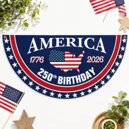 America 1776-2026 250th Birthday Semicircular Flag thumbnail 5