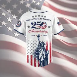 USA 250th Anniversary Baseball Jersey Shirt thumbnail 2