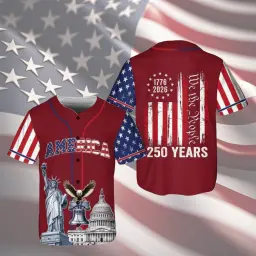 America 250 Years We The People Baseball Jersey Red thumbnail 1