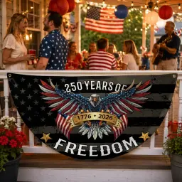 250 Years of Freedom Eagle Semicircular Flag thumbnail 2