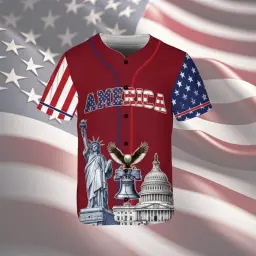 America 250 Years We The People Baseball Jersey Red thumbnail 2