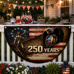 Lady Justice Eagle 250 Years Semicircular Flag thumbnail 2