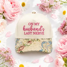 On My Husband's Last Nerve Floral Cap thumbnail 1